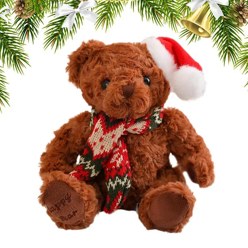 

Рождественская набивная шапка медведь рождественские элементы шарф набивной Медведь Детский Playmate Рождественский Декор для спальни детской гостиной