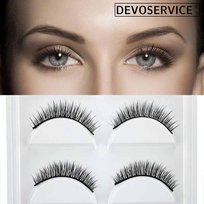 

DEVOSERVICE Lashes 5 Pairs Soft Fluffy 3D Mink False Eyelashes Dramatic Faux Eyelash Natural Mink False Lashes Cruelty-Free