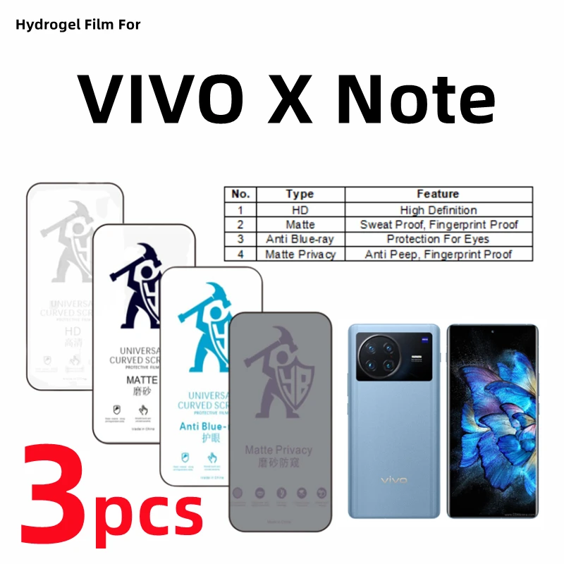 

3 шт., Гидрогелевая Защитная пленка для VIVO X Note