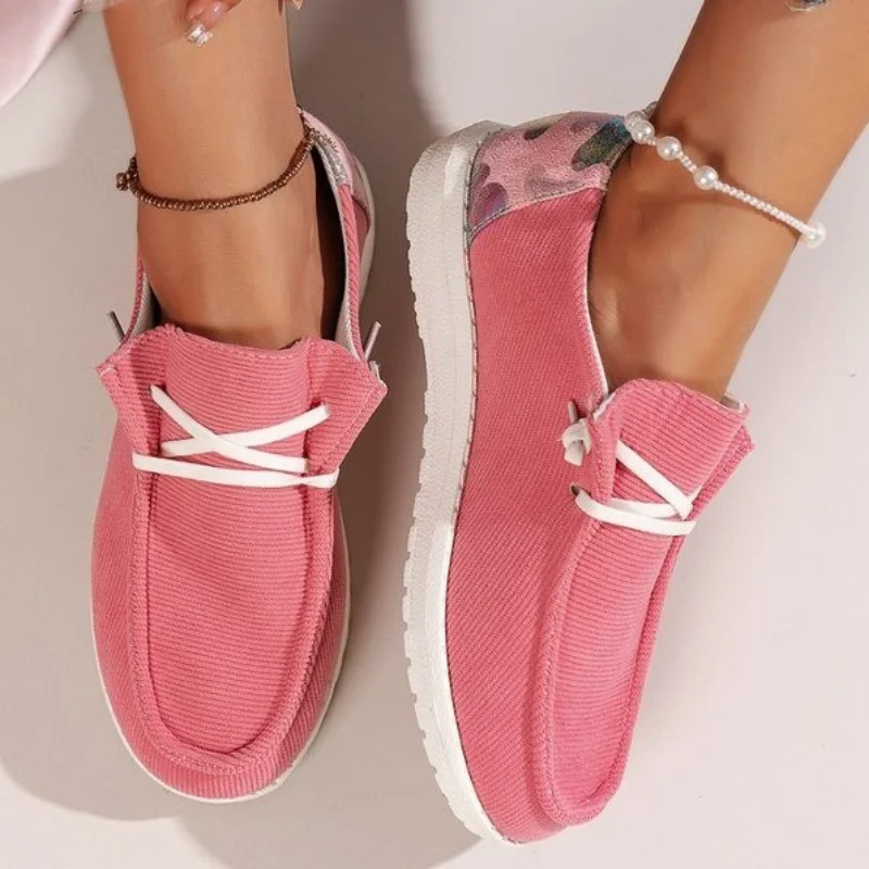 Women's Casual Canvas Sport Shoes 2023 Summer New Fashion Lace Up Leopard Print Sneakers Ladies Sexy Flat Shoes Zapatos De Mujer