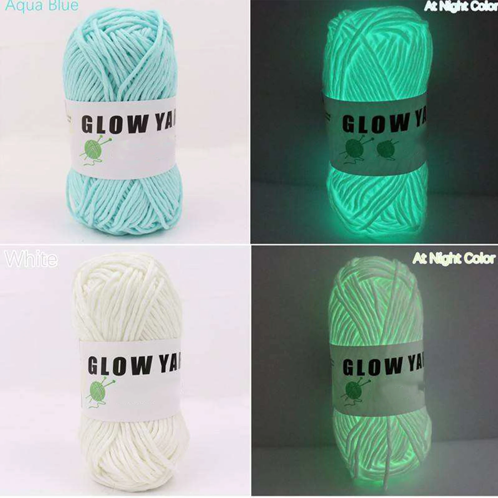 Novel Luminous Yarn Glowing Polyester Yarn for Knitting Braided Crochet DIY Carpet Sweater Keychain Ornament Glow In Dark Yarn