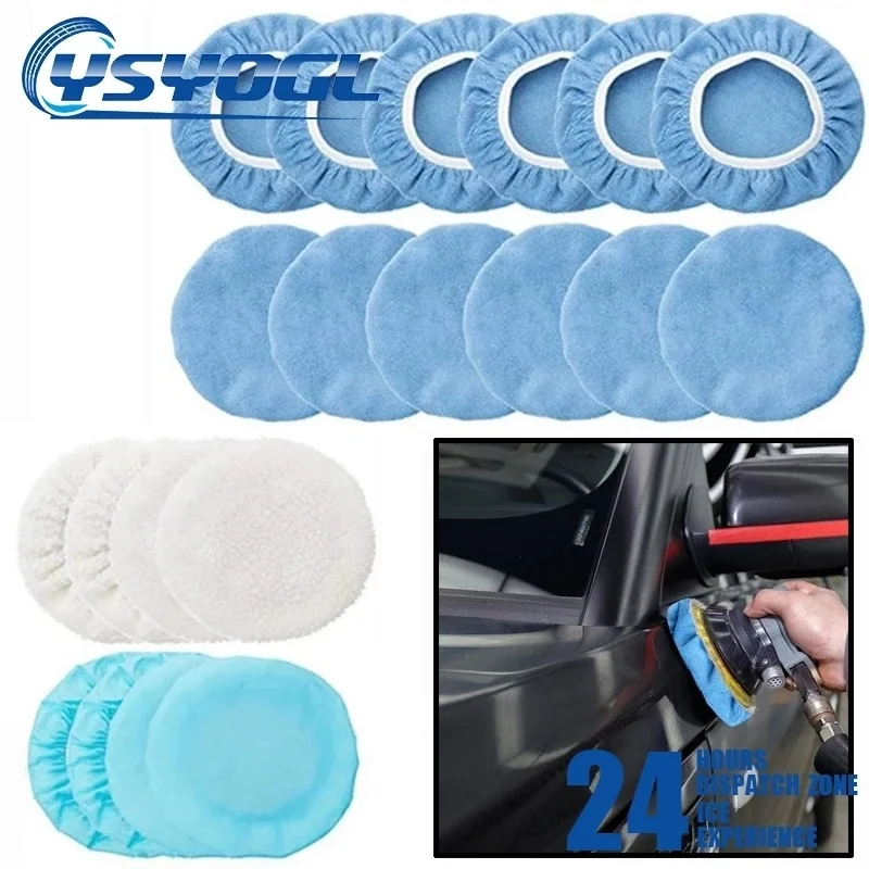 

20Pcs 5/6 Inch Car Polisher Pad Microfiber Waxing Applicator Bonnet Buffer Polishing Plush Cloth Pads Cover