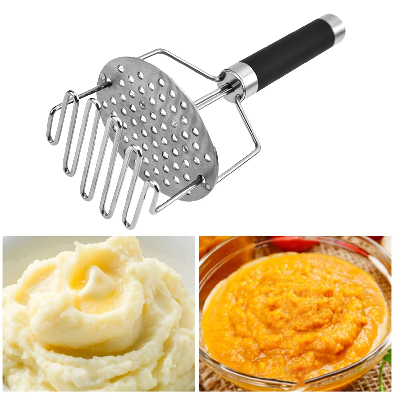

Hand Potato Masher Stainless Steel Mashers Kitchen Tools Handheld Masher Potato Ricer for Mashed Potato Pumpkin Carrot