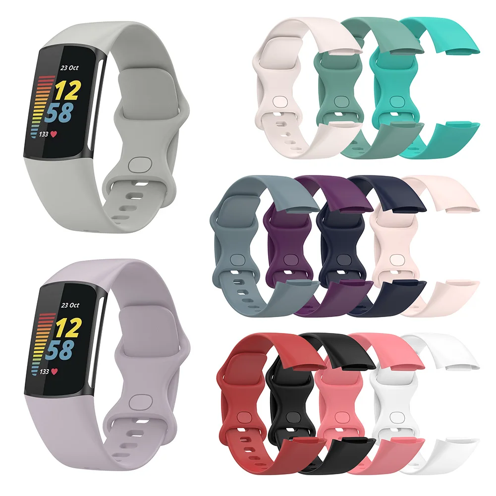 

Ремешок для смарт-часов Fitbit Charge 5, однотонный браслет для наручных смарт-часов