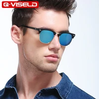 qviseld square polarized sunglasses for men 2022 luxury brand designer vintage retro uv400 driving anti blue light sun glasses