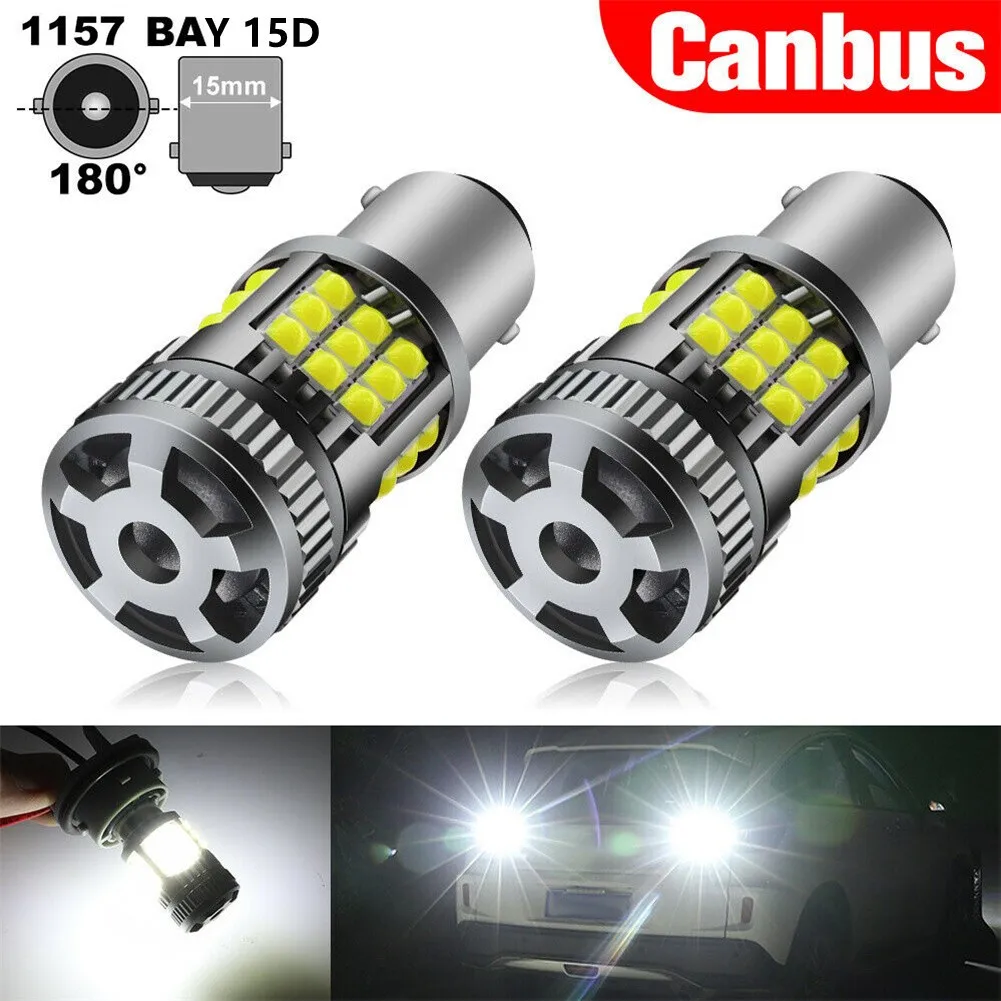

2x 30W 1157 BAY15D LED 36SMD CANBUS Car Brake Lights Stop Parking Tail Light 1157 LED Light Bulbs 2600mA/DC12V/Bulb