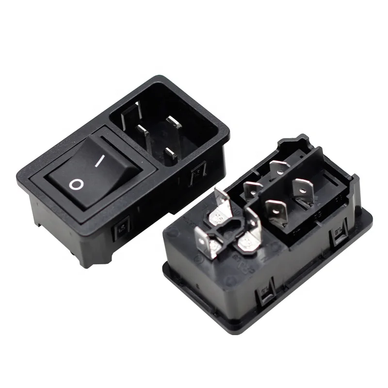 

250V 20A Black Screw Mount C20 Male Connector Switch Socket