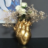 novelty anatomical heart flower vase resin human heart sculpture flower pot desktop ornament home decoration creative gifts