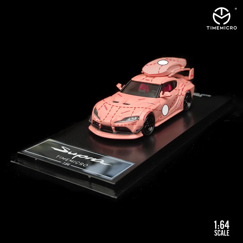 

TIME Pink Pig TM wide-body version LBWK modified 1:64 Toyota Speedmaster Supra Bull Demon sports car alloy car model