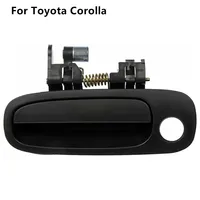 1Pcs Door Handle Outside Smooth Front Driver Side Left LH For Toyota Corolla 1998-2002 Black Plastic Car Exterior Parts