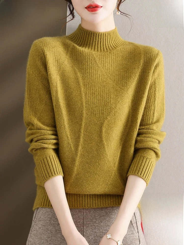 Женский кашемировый свитер Hengyuanxiang 00 зимний новый корейский из чистого кашемира