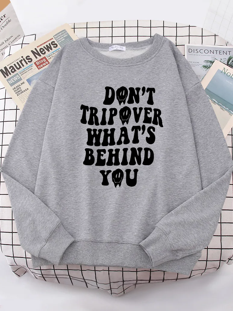 Женские толстовки с круглым вырезом модные повседневные свитшоты надписями