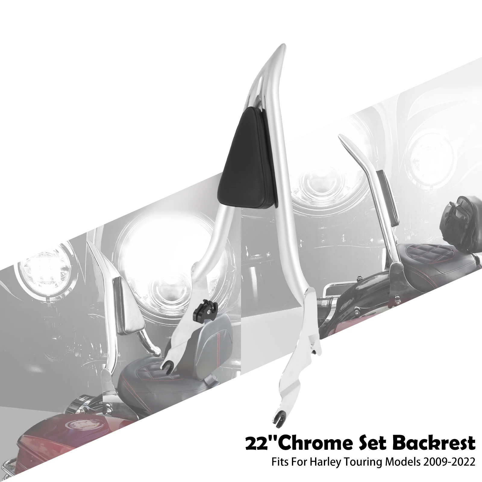 

Motorcycle Rear Passenger Detachable Sissy Bar Backrest Chrome For Harley Touring CVO Limited FLHTKSE FLTRX FLHR FLHX 2009-2021