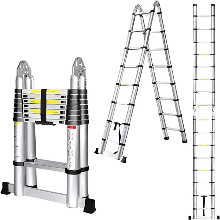 1.6m+1.6m Multi-use telescopic A-frame extension ladder aluminum alloy folding ladder portable indoor outdoor work