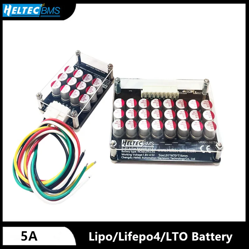 

5A Active Balancer/Active Equalizer Capacitor Board 4S 8S 16S Li-ion Lifepo4 LTO Lithium Battery with Acrylic Protective Case