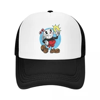 punk unisex hot game cuphead baseball cap trucker hat adult adjustable snapback caps for men women outdoor summer hats