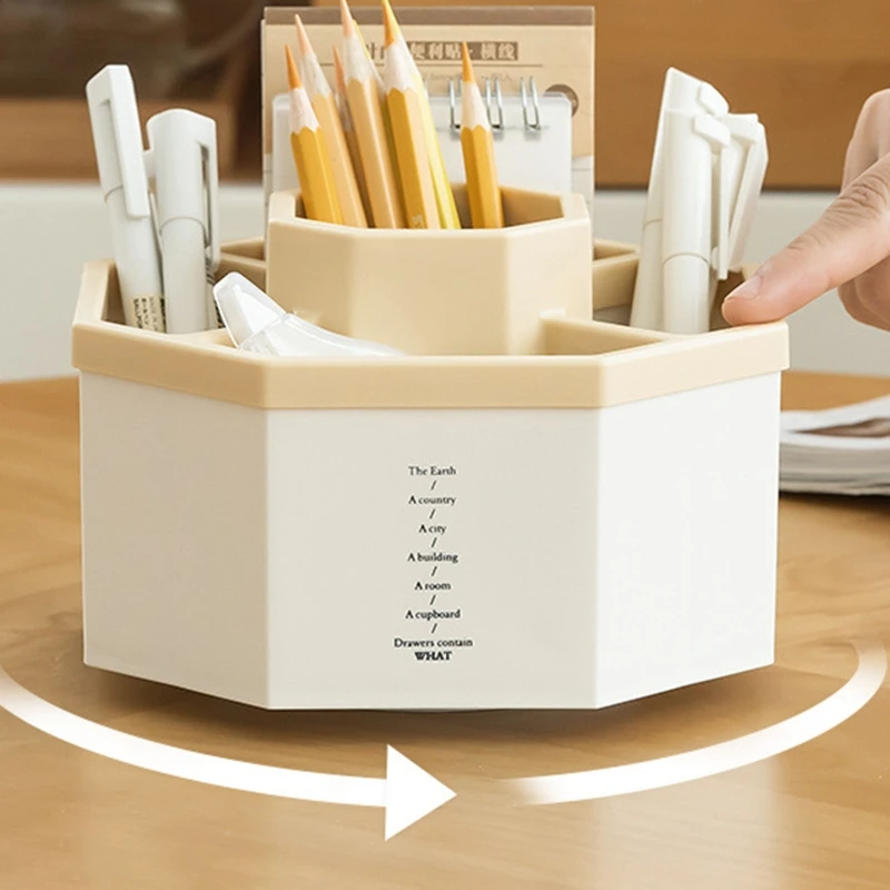 

Rotating Art Supply Organizer 5 Slots Pencil Pen Holder for Pens Crayons Markers Paint Brushes for Home Studio Classroom