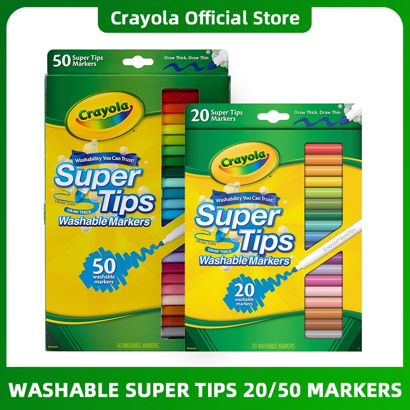 

Crayola Super Tips 50 Rotuladores Fine Line Washable Markers Watercolor Children Painting Writing Art Supplies Pens 58-8106