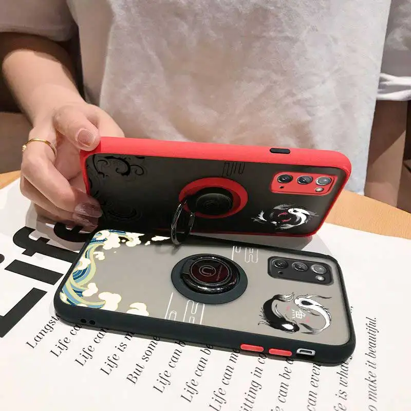 Чехол для телефона Note20 Balance of Koi с кольцом Samsung Galaxy Note 20 10 9 8 Ultra Plus M54 M34 M33 F15 M14 M13