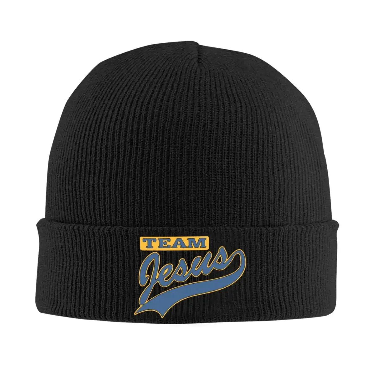 Вязаная шапка с изображением Иисуса христианской команды зимняя теплая