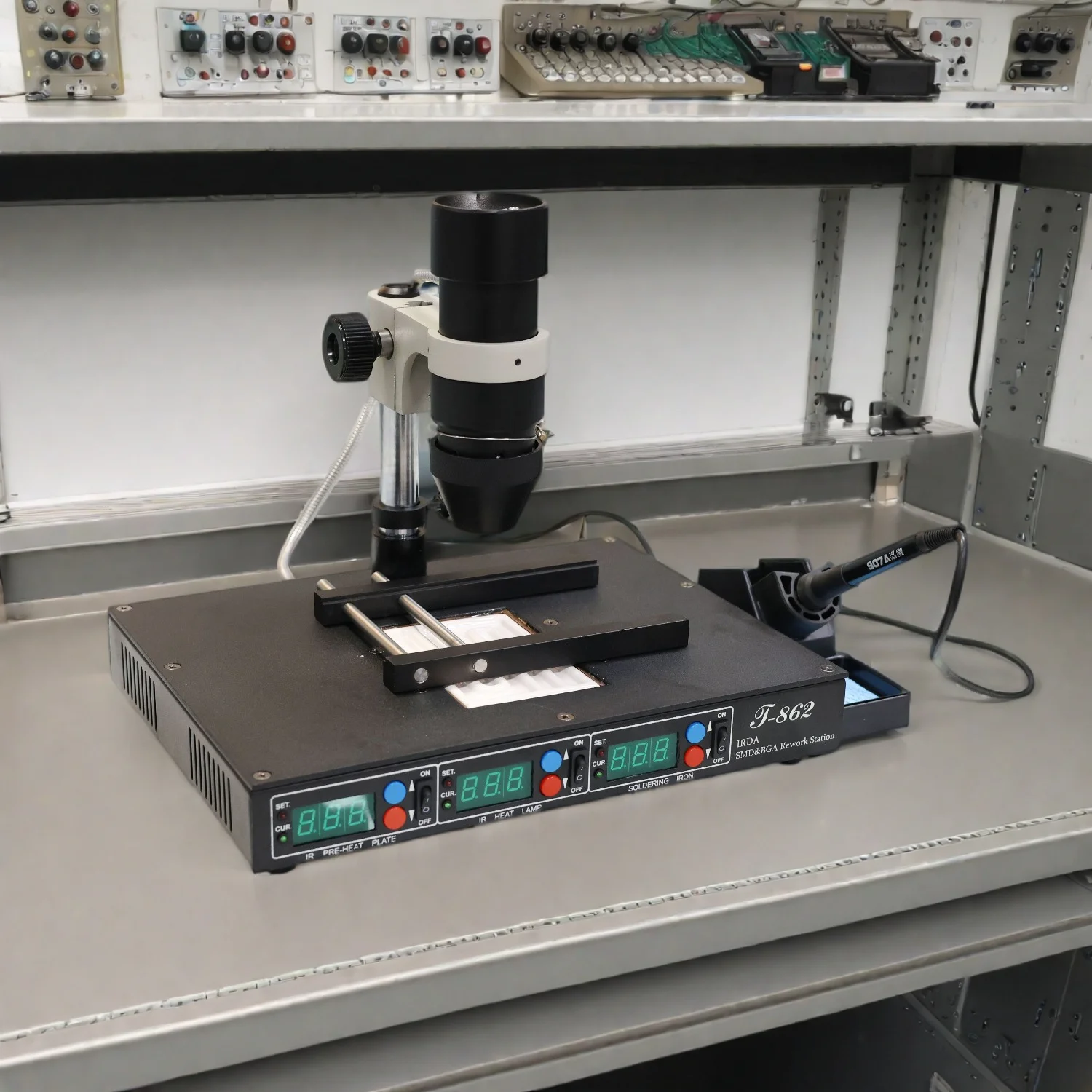 Новый паяльник PUHUI T-862 IRDA SMD BGA IR наладочная станция паяльная машина сварочный