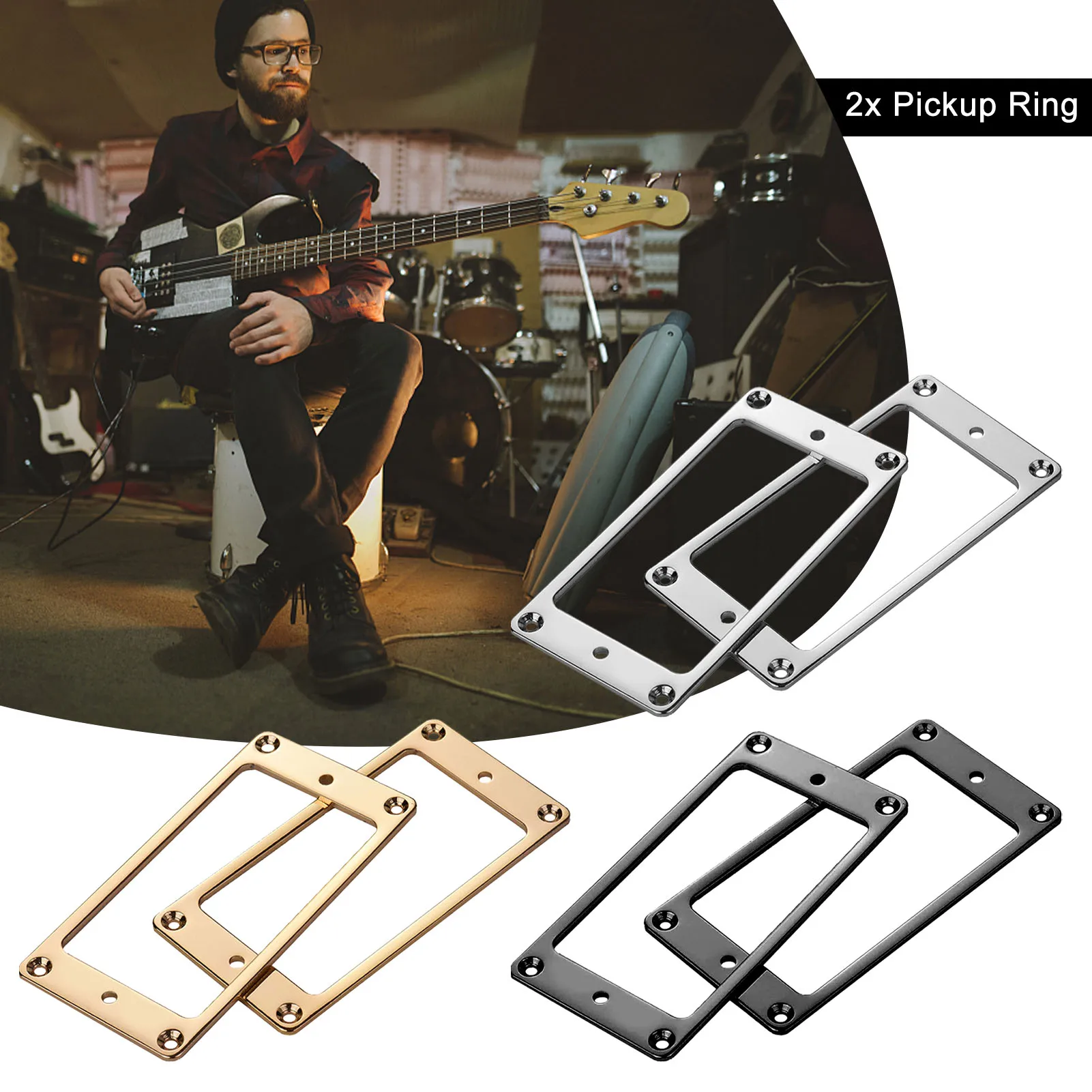 

2 шт., хромированные Монтажные кольца для электрогитары