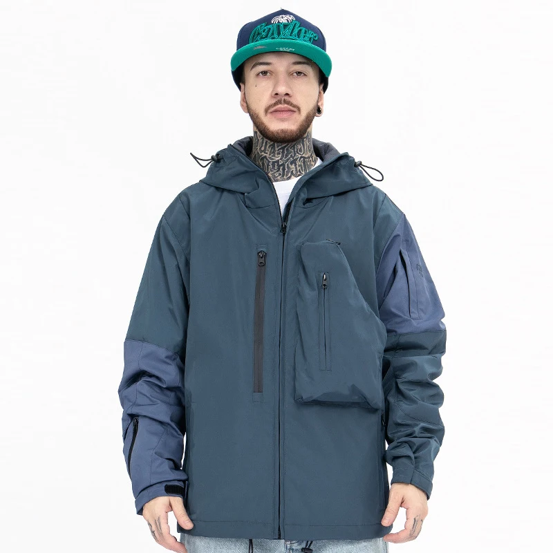 

Мужская осенне-зимняя куртка GTDOM, новая модель 2022 года, повседневный жакет с карманами, на молнии, с дихроматическими строчками, повседневны...