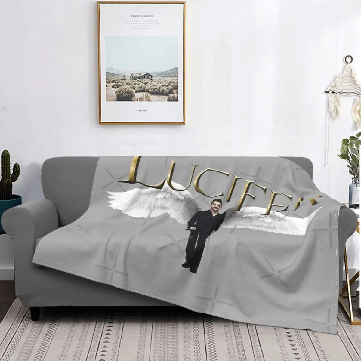 

Manta de Lucifer Morningstar 2, para cama colcha, manta de muselina a cuadros de Anime, manta de Picnic, colchas de verano