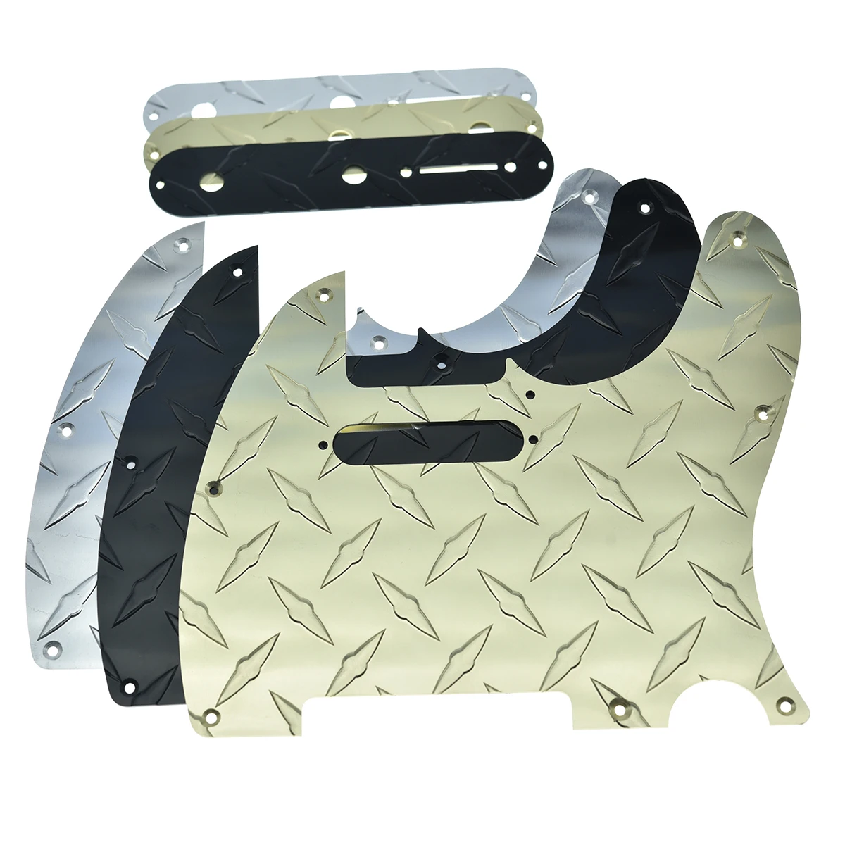 

KAISH Diamond Plate 8-Hole Tele Pickguard with Diamond Plate Control Plate and Screws for American/Mexican Fender Telecaster