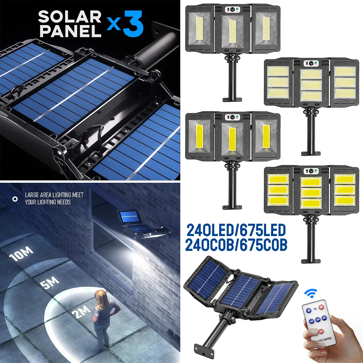 

Solar Street Light Motion Sensor Street Lamp LED Solar Security Light IP65 Waterproof Intelligent Outdoor Wall Lamp with Remote