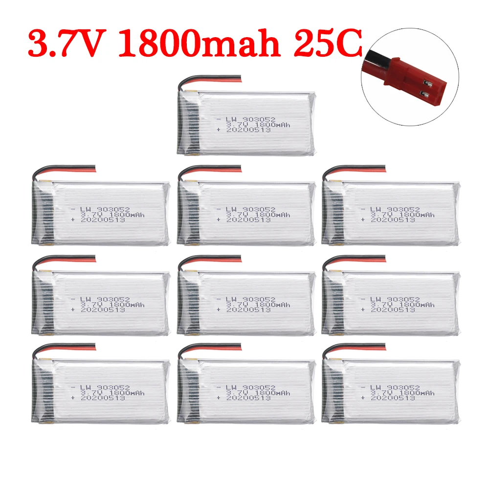 (Разъем JST) 3 7 v 1800mAh литий-полимерный аккумулятор для H68 HJ28 HJMAX HQ859B HQ898B H11D H11C T64 T04 T05 F28