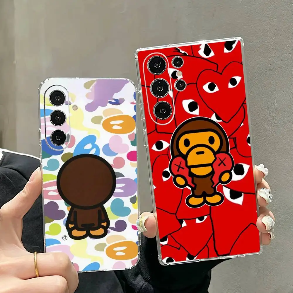 Фото Чехол для телефона Hype Streetwear Monkey Bape для Samsung S25, S24, S21, S22, S23, S30, Ultra, S20, Plus, FE, прозрачный №1