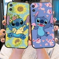 disney cute stitch phone case for samsung galaxy a01 a02 a10 a10s a20 a22 4g 4g 5g a31 black funda coque soft silicone cover