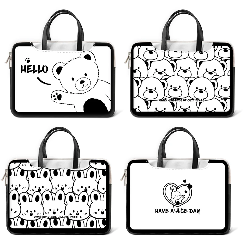 Чехол для ноутбука «сделай сам», многофункциональная сумка из искусственной кожи для ноутбука 12, 13, 14, 15, 17 дюймов, с ручкой, медведь, сумка для переноски для Macbook/Dell/HP/Asus/Acer