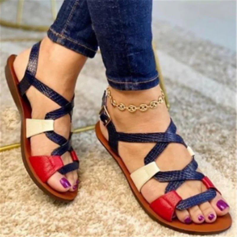 

2022 New Fashion Summer Women Shoes Strappy Flat Sports Beach Hiking Walking Summer Sandals Ladies Shoes Sandalias Plus Size 43