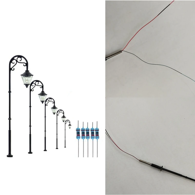 1:87 HO Scale Retro Model Street Lamp Layout Lamppost Garden Landscape Light Railway Train Mini