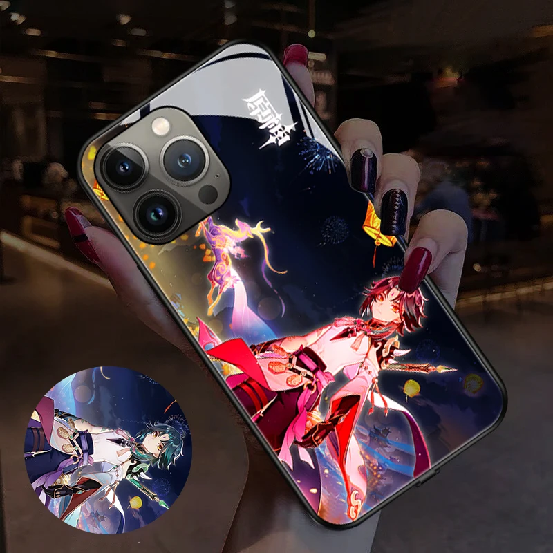 Popular Anime Game Characters LED Light Individual Luminous Mobile Phone Case Protective Cover For Iphone XSMax X XS XR Shells