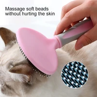 pet slicker brush for dogs cats nonslip handle with stainless steel soft pins gently remove tangled loose undercoat mats hair
