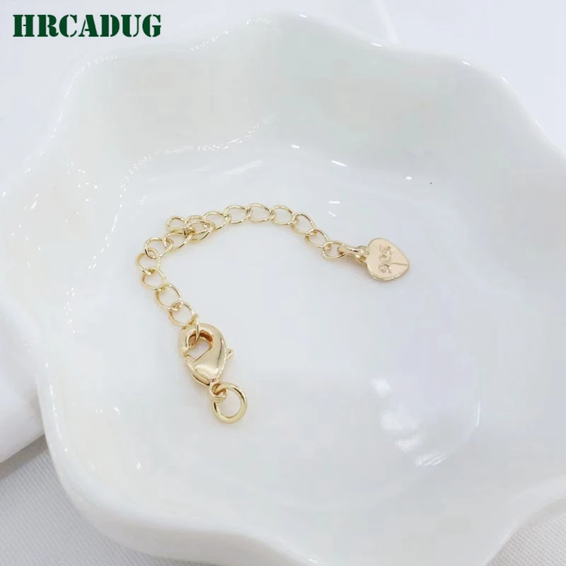 18K Gold-Plated Lobster Buckle Clasps Extension Chains Fashion Jewelry Bracelet Necklace Making Tail Chain Accessories Wholesale