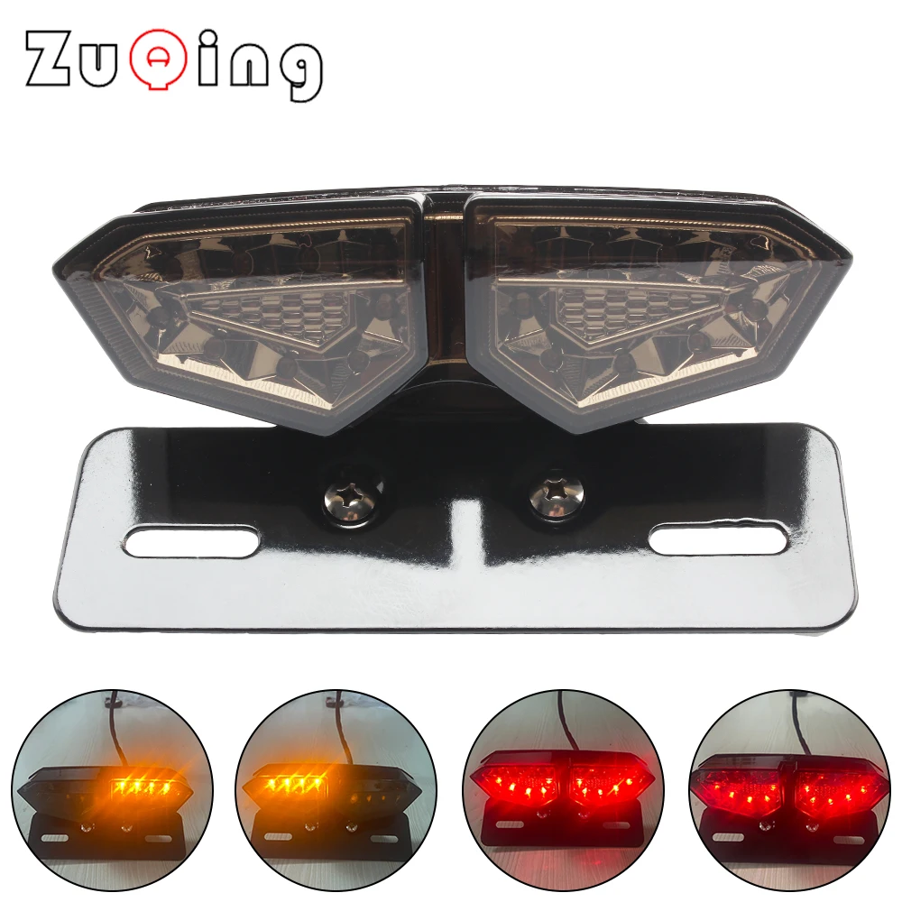 

Motorcycle LED Tail Light Turn Signal Flashing Brake Lamp 12v for Suzuki Cafe Racer Honda Harley Street Glide Yamaha Accessories