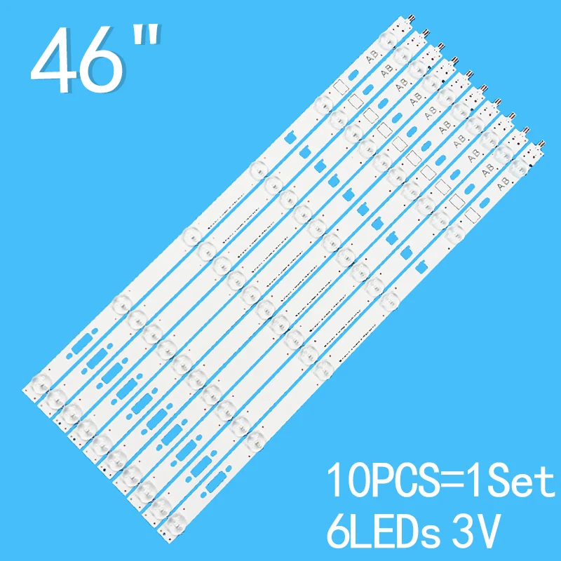 

New 10PCS/lot 447mm 6LEDs 3V For SONY 46" TV LG Innotek 46Inch NDSOEM A B TYPE REV0.1 KLV-46R452A KDL-46R485A