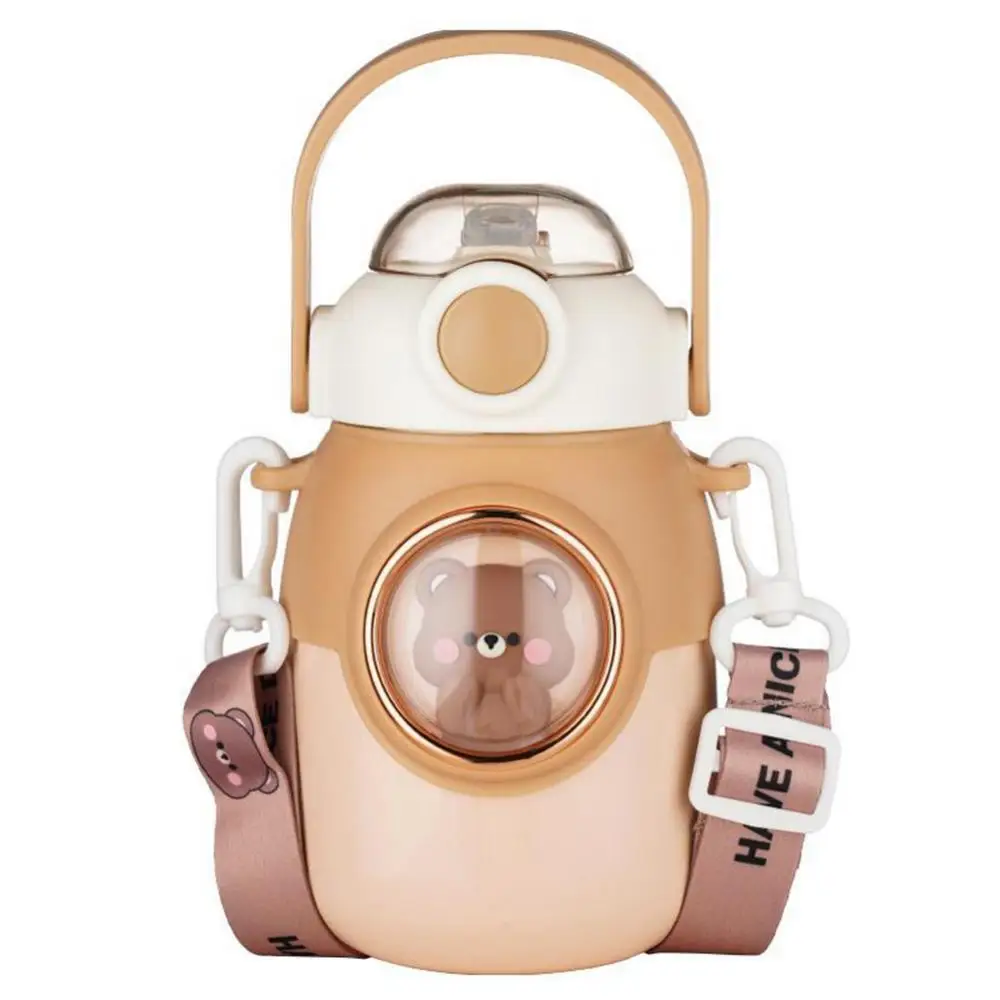 

Girls High Value Water Cup Large Capacity Stainless Steel Insulated Mugs Insulated Cups Water Bottle For School Bear Children