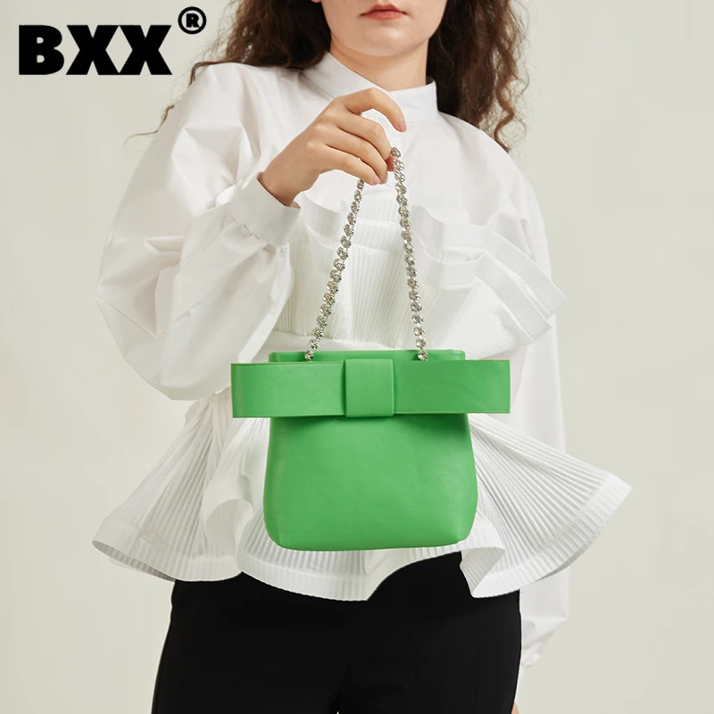 

[BXX] Solid Color Versatile Trendy Shoulder Bag For Women 2023 New Fashion Female Casual Portable Simple Versatile Handbag 8CY27