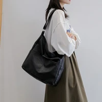 korean casual trend large tote sling shoulder bag designer handbag womens soft leather hobo fashion vintage crossbody for lady