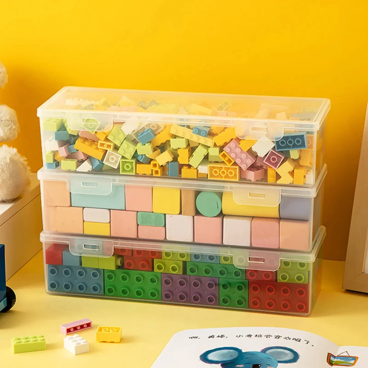 4 шт. прозрачная коробка для канцелярских принадлежностей прямоугольная