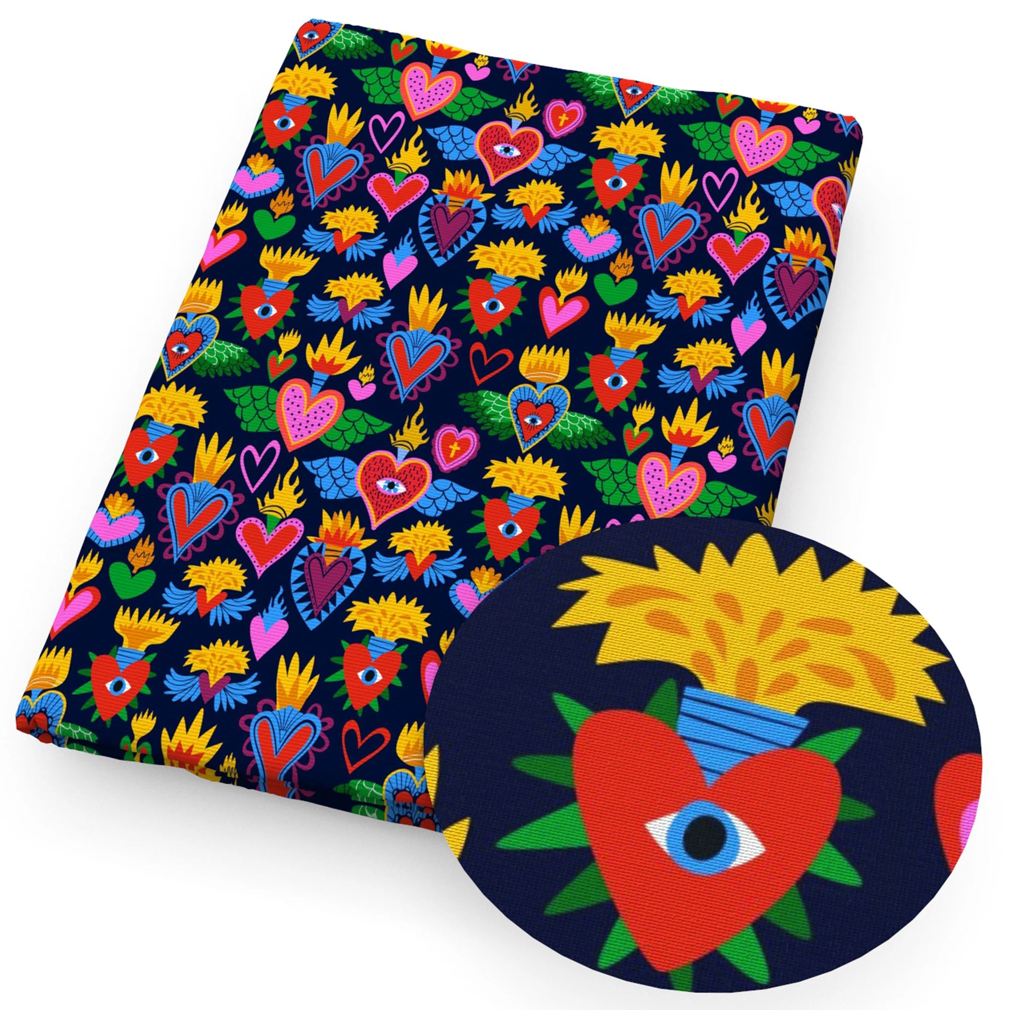 Hands Cats MoonPolyester Cotton/4 way Stretch Knit Fabric Patchwork Sewing Kid Home Textile Cloth Quilting Dress Curtai 1Yc17003 |