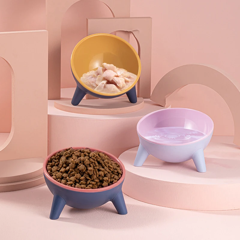 

Dog Cat Food Bowl Raised Stand Dish Bowls With Protection Cervical Cat Dog Supplies Kitten Dog Food Bowl