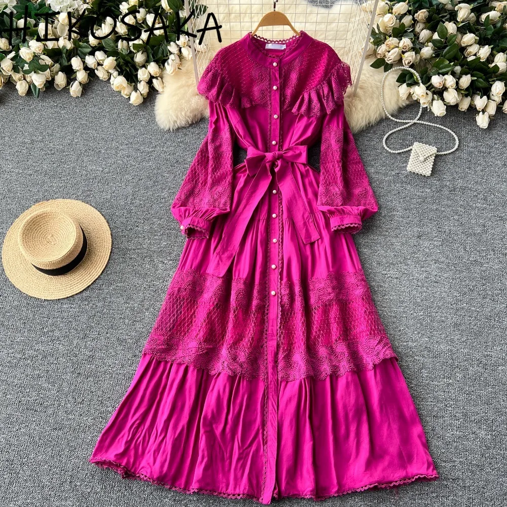 Женское Повседневное платье во французском стиле с воротником-стойкой и