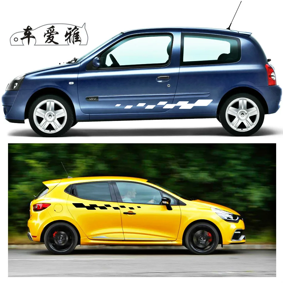 

Car Sticker Fit For Renault Clio R.S Campus Racing Gradient Side Stripe Graphic Vinyl Modified Decoration Car Decals Custom