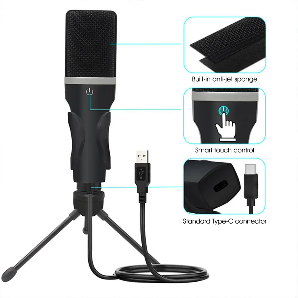 

Prevent Blow-out Plug Play Desk Laptop Singing Gaming MIC for Online Teaching